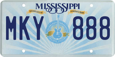 MS license plate MKY888