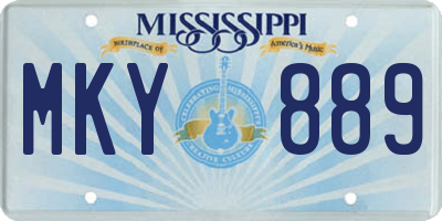 MS license plate MKY889