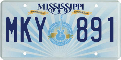 MS license plate MKY891