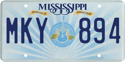 MS license plate MKY894