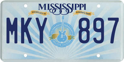 MS license plate MKY897