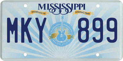 MS license plate MKY899