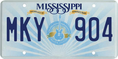 MS license plate MKY904