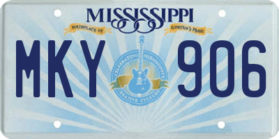 MS license plate MKY906