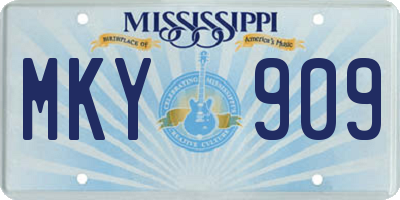 MS license plate MKY909