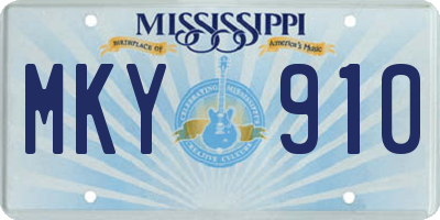 MS license plate MKY910