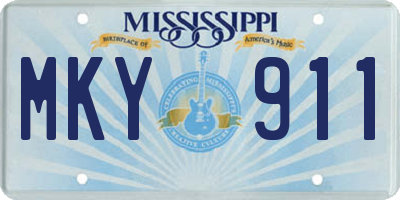 MS license plate MKY911