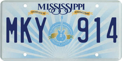 MS license plate MKY914
