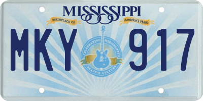 MS license plate MKY917