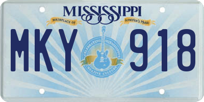 MS license plate MKY918