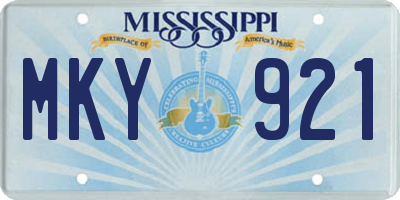 MS license plate MKY921