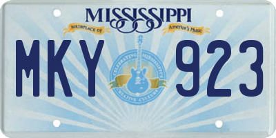 MS license plate MKY923