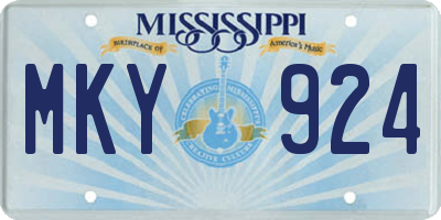 MS license plate MKY924