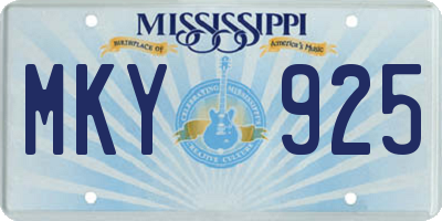MS license plate MKY925