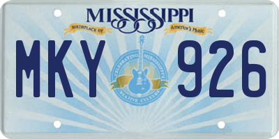 MS license plate MKY926