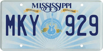 MS license plate MKY929