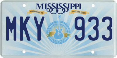 MS license plate MKY933