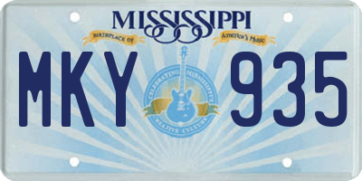 MS license plate MKY935