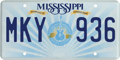 MS license plate MKY936