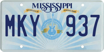 MS license plate MKY937