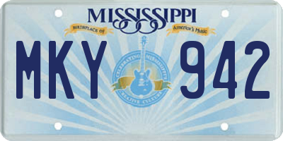 MS license plate MKY942