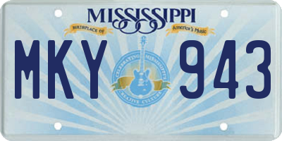 MS license plate MKY943