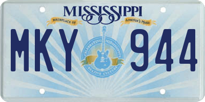 MS license plate MKY944