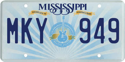MS license plate MKY949