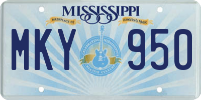 MS license plate MKY950