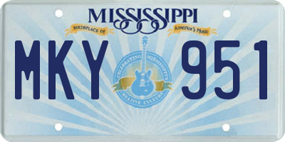 MS license plate MKY951