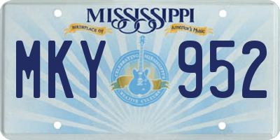 MS license plate MKY952