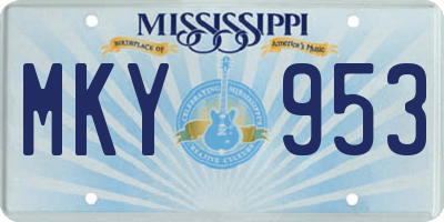 MS license plate MKY953