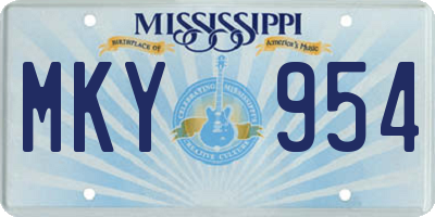MS license plate MKY954