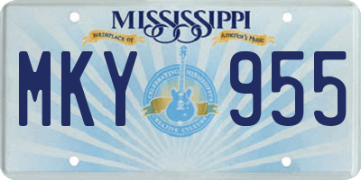 MS license plate MKY955
