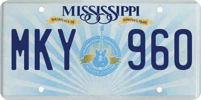 MS license plate MKY960
