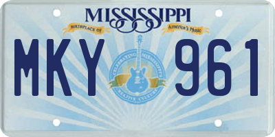 MS license plate MKY961