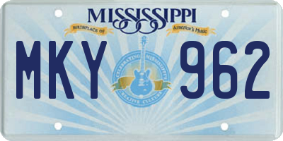 MS license plate MKY962