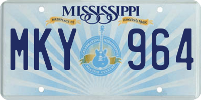 MS license plate MKY964