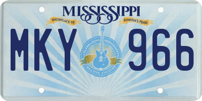 MS license plate MKY966