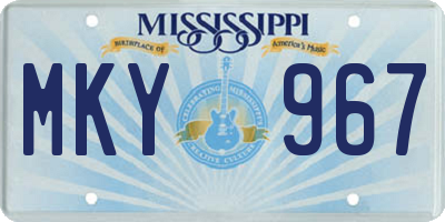 MS license plate MKY967