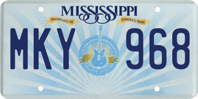 MS license plate MKY968