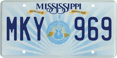 MS license plate MKY969