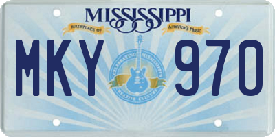 MS license plate MKY970