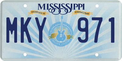MS license plate MKY971