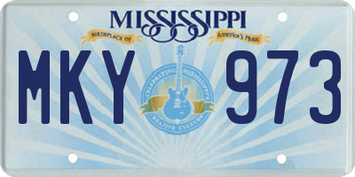 MS license plate MKY973