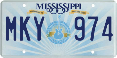 MS license plate MKY974
