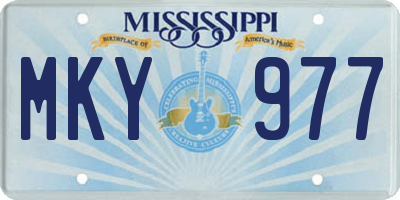 MS license plate MKY977