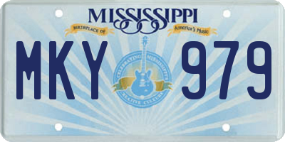 MS license plate MKY979