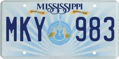 MS license plate MKY983