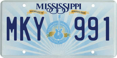 MS license plate MKY991